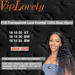 Viplovely free shipping 9pcs Transparent Lace Frontal 13x4 Deal 16''-20''