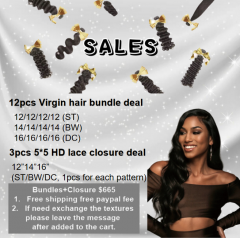 Viplovely 15pcs white band Raw Hair and 5*5 HD closure deal