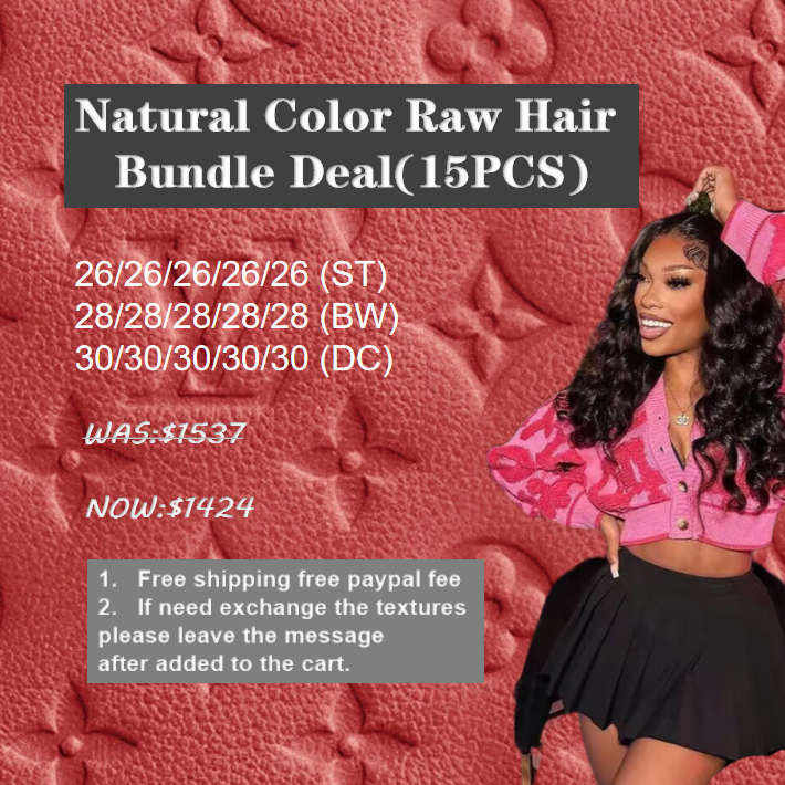 Viplovely #1B brazilian Hair 15pcs yellow band Raw Bundle deal 26-30"