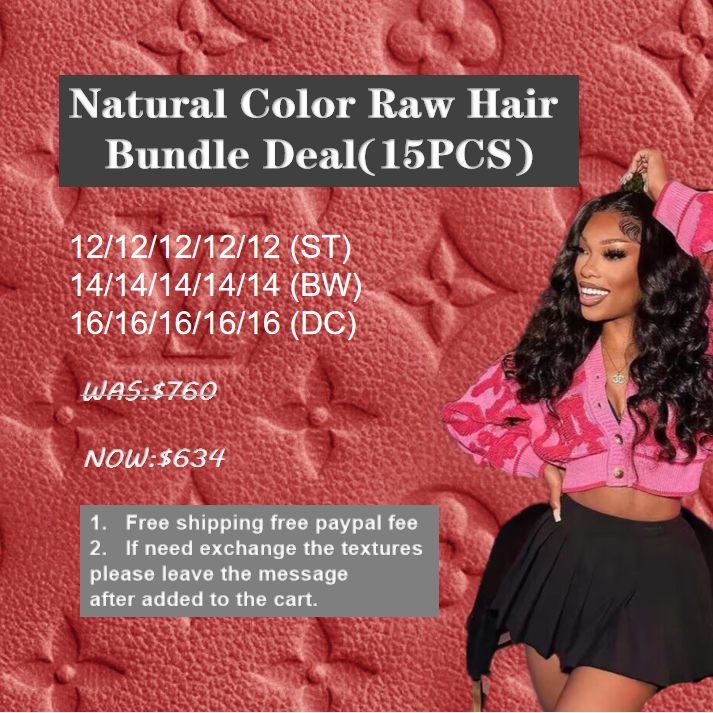 Viplovely #1B brazilian Hair 15pcs yellow band Raw Bundle deal 12-16"