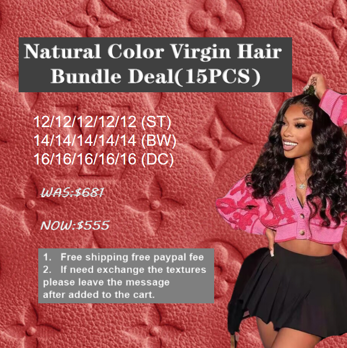 Viplovely #1B brazilian Hair 15pcs white band Virgin Bundle deal 12-16"