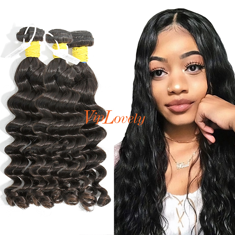 #1b Malaysian Raw Human Hair Weft deep wave