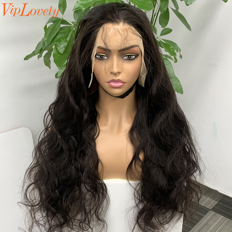 Natural #1b Brazilian Virgin Human Hair 13x4 frontal wig body wave