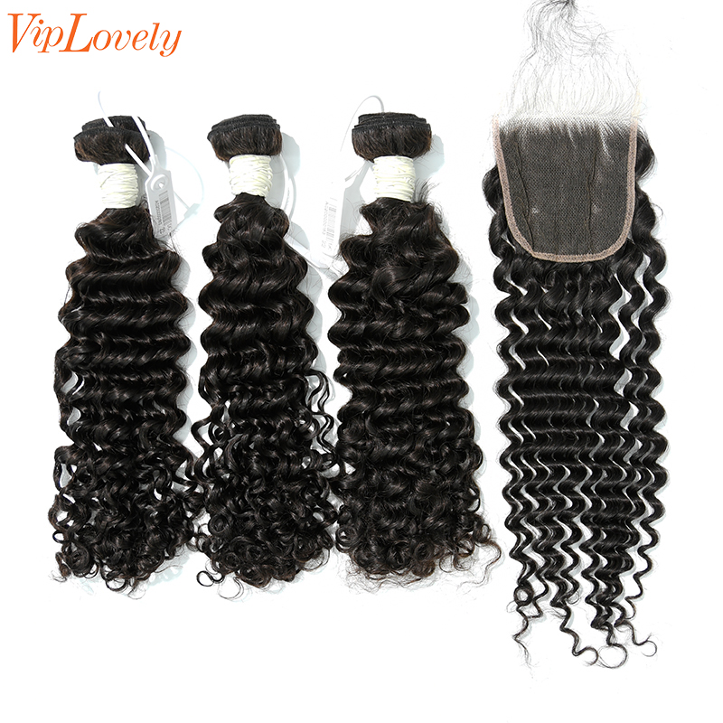 Virgin Deep Curly 14 16 18 Inch And 4x4 HD Lace 16 Inch  Free Shipping